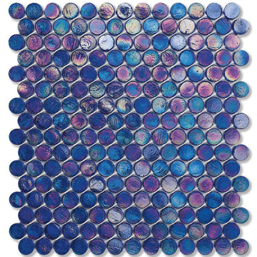 Silk Barrels, 6/8" Glass Penny Round Mosaic | Pool Tile by SICIS