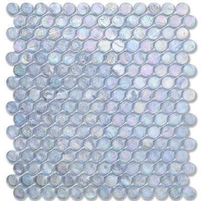 Cashmere Barrels, 6/8" Glass Penny Round Tile | Glass Tile by SICIS