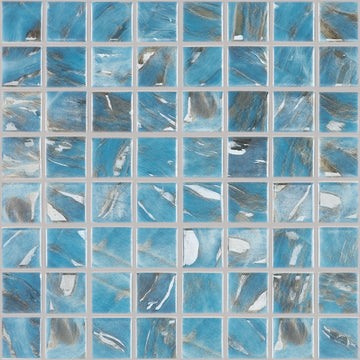 Oasis Blue, 1.5" x 1.5" Glass Tile | Pool, Spa, & Kitchen Tile