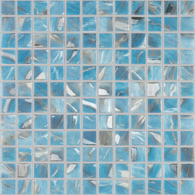 Oasis Blue, 1" x 1" Glass Tile | Pool, Spa, & Kitchen Tile