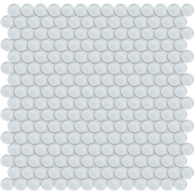 Ice, Penny Round Mosaic | ANAELEMPNRDICE | Aquatica Glass Tile