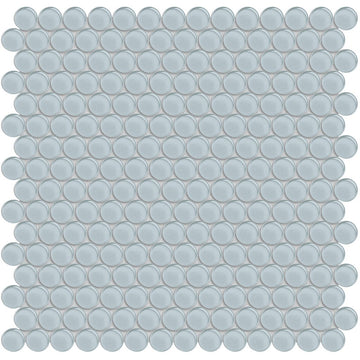 Skylight, Penny Round Mosaic | ANAELEMPNRDSKY | Aquatica Glass Tile