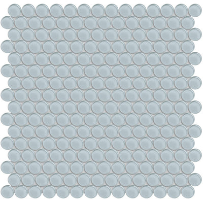 Skylight, Penny Round Mosaic | ANAELEMPNRDSKY | Aquatica Glass Tile