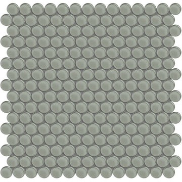 Smoke, Penny Round Mosaic | ANAELEMPNRDSMOKE | Aquatica Glass Tile