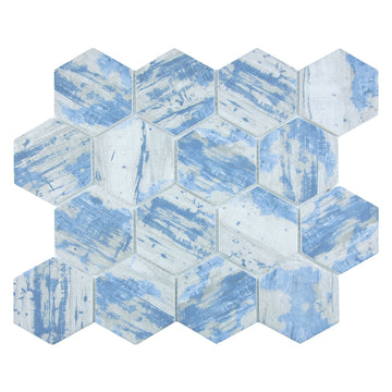 Aspen, Hexagon Mosaic | TASBARKASPENHEX | Aquatica Glass Tile