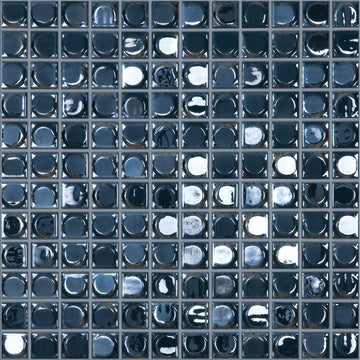 AURA DARK BLUE Dark Blue Iridescent, 1" x 1" - Glass Tile