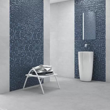 Aura Dark Blue Iridescent Tile by Vidrepur