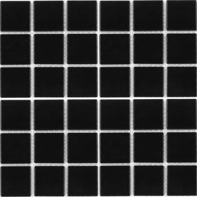 CEL-214 - Fujiwa Black Glossy, 2" x 2" - Porcelain Pool Tile