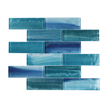 Gemstone Aquamarine, 2" x 6" Glass Tile | Pool, Spa, & Bath Tile