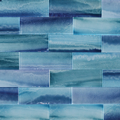 Gemstone Aquamarine, 3" x 9" Glass Tile | Subway Tile