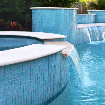 Aquamarine, Mixed | GG8M2348T9 | Glass Mosaic Tile for Pools