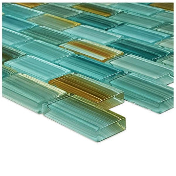 GW82348T5 Aqua, 1" x 2" Artistry in Mosaics