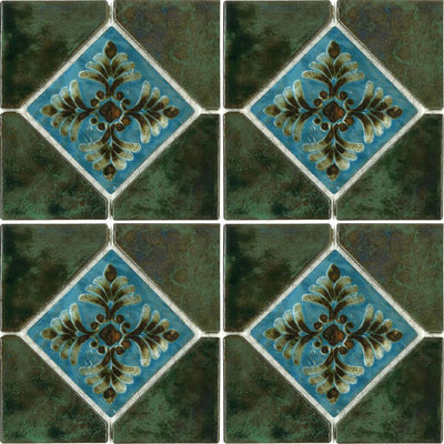 JOYA-501 - Fujiwa Verde, 6" x 6" Deco - Porcelain Pool Tile