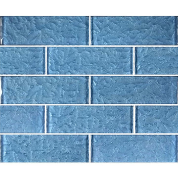 Steel Blue 2" x 6" Glass Subway Tile | MS826B2 | Moonscape Series Pool Tile by Artistry in Mosaics