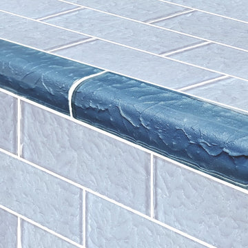 Steel Blue Glass Trim Tile | TRIM-MS826B2 | Moonscape Series Pool Tile