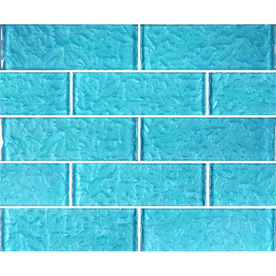 Turquoise 2" x 6" Glass Subway Tile | MS826T3 | Moonscape Series Pool Tile