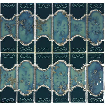 POWPLBUE37PT Aquatica Teal Green, 6" 6" - Porcelain Pool Tile