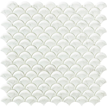 Carrara Grey 3D Fish Scale Mosaic | Soul Extreme Collection by Vidrepur