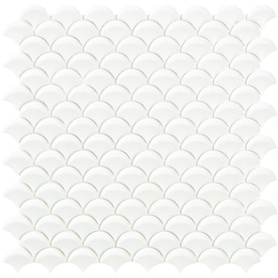 White Matte 3D Fish Scale Mosaic | Soul Extreme Collection by Vidrepur