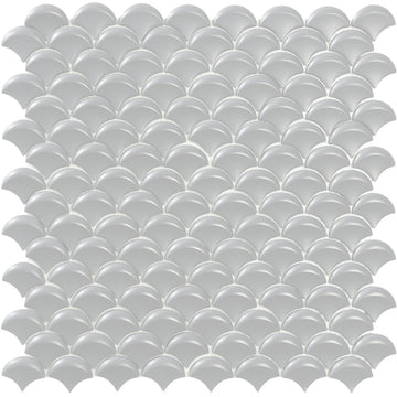 Light Grey Matte 3D Fish Scale Mosaic | Soul Extreme Collection by Vidrepur