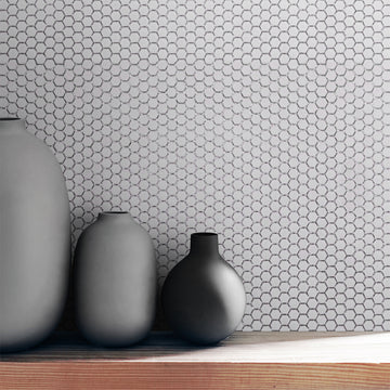 Smoke, Hexagon Mosaic Tile | GLSGEOSOLIDSMOK | Geometro Glass Tile