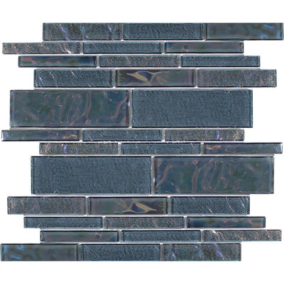 Treasure Series Moonstone Linear Mosaic Tile | TASTREAMOONSTML | Tesoro Glass Tile