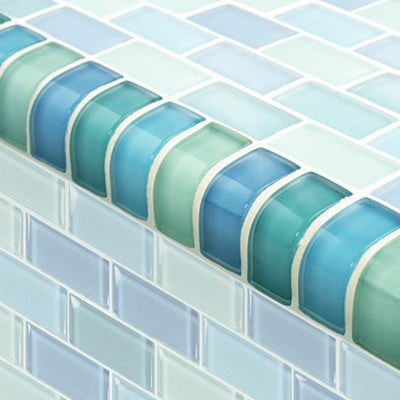 TRIM-GC82348T1 Trim Turquoise Blue Blend Artistry in Mosaics