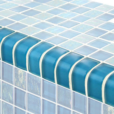 TRIM-GT82348B12 Trim Azure, 1" x 2" Artistry in Mosaics