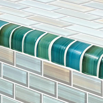 TRIM-GW82348T5 Trim Aqua, 1" x 2" Artistry in Mosaics