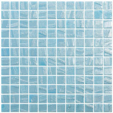 AQUA FIRE BLUE - Laguna Fire Blue, 1" x 1" Vidrepur Glass Mosaic Tile